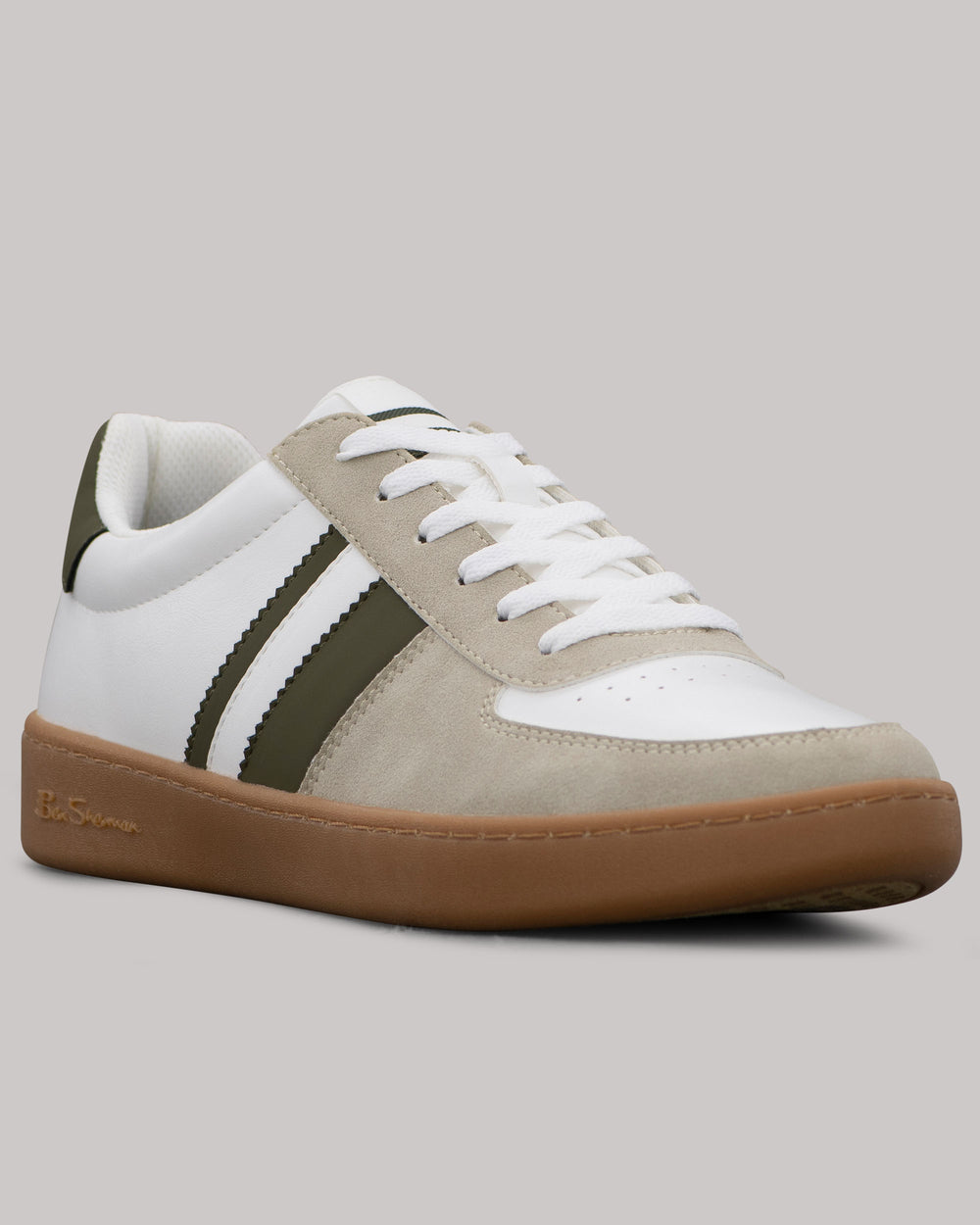 Ben Sherman Hyde Olive Stripe Sneakers Weiß | 31276GDWK