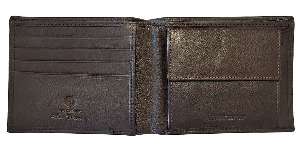 Ben Sherman Irvine Bill Fold Leather Geldbörse Braun | 63798JFQV