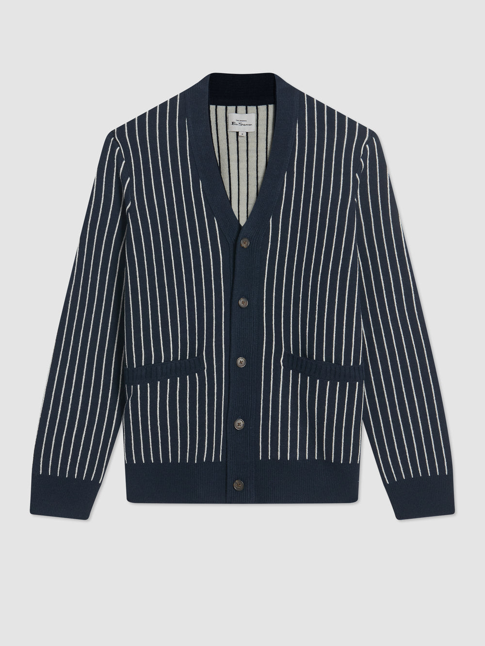 Ben Sherman Jacquard Stripe Cardigan Strickwaren Navy | 94250QXKD