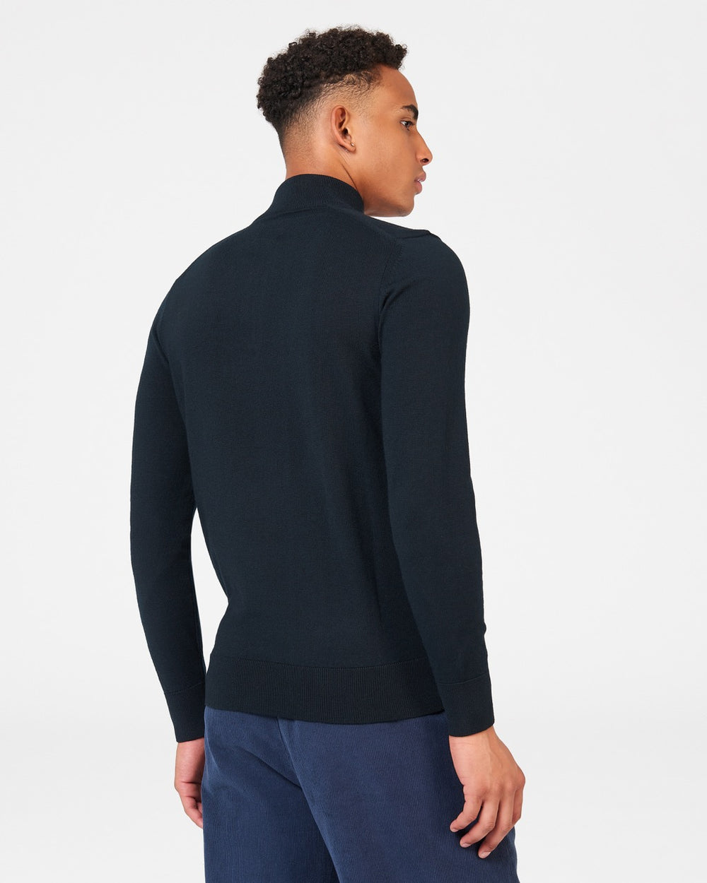 Ben Sherman Merino Half-Zip Strickwaren Schwarz | 12347FYOP