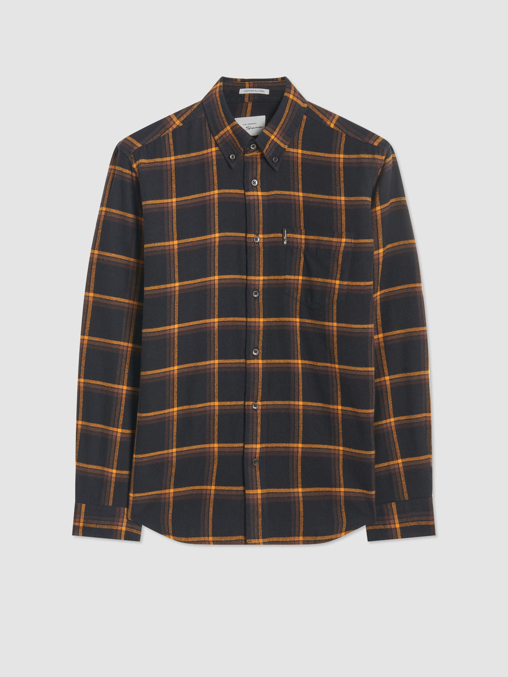 Ben Sherman Oversized Brushed Check Hemd Schwarz | 57390OSGA