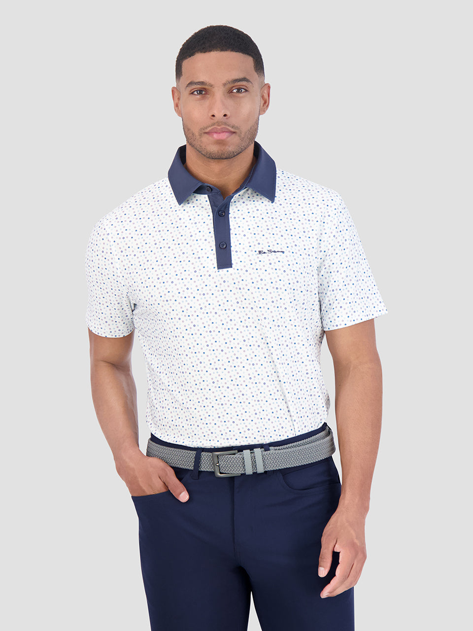 Ben Sherman Polka Dots Tech Jersey Sports Fit Polo Shirts Weiß | 38629SJET