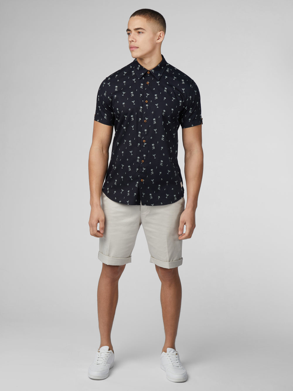 Ben Sherman Scattered Hemd Schwarz | 76120HSTW