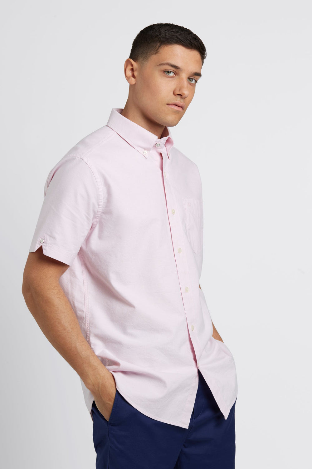 Ben Sherman Short Sleeve Brighton Oxford Organic Hemd Rosa | 71083SUED