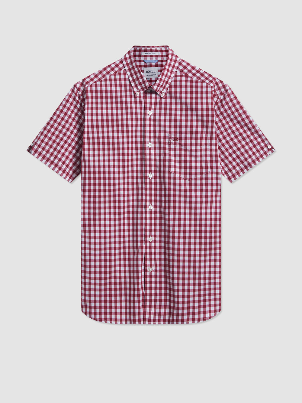 Ben Sherman Short Sleeve House Poplin Gingham Hemd Bordeaux | 40127SWQK