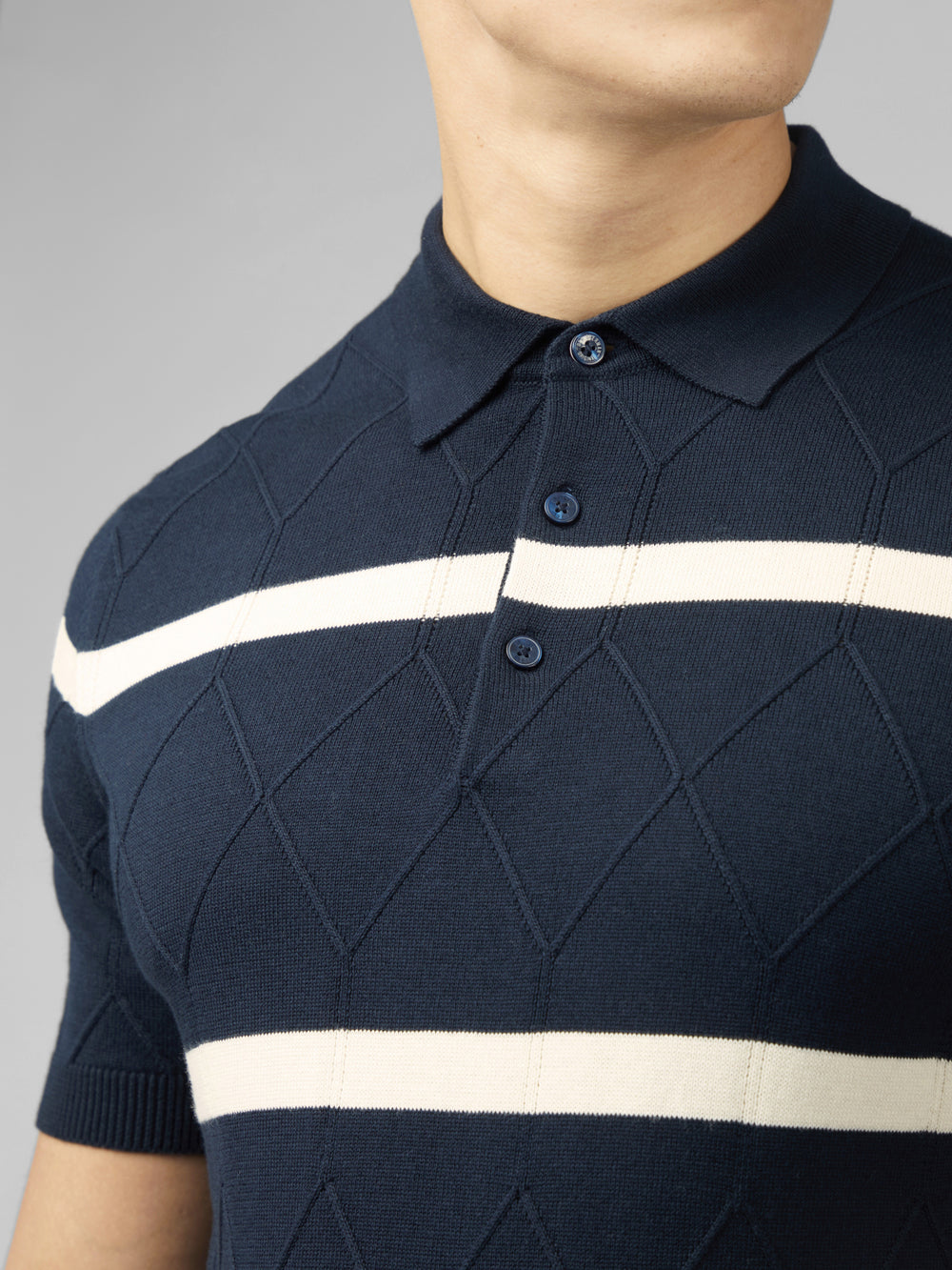 Ben Sherman Signature Argyle Stripe Polo Strickwaren Navy | 26351VGXF