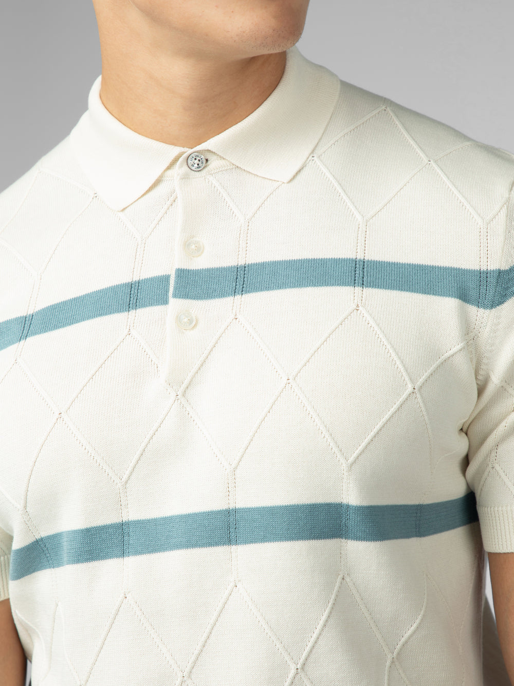 Ben Sherman Signature Argyle Stripe Polo Strickwaren Weiß | 38014NQTW