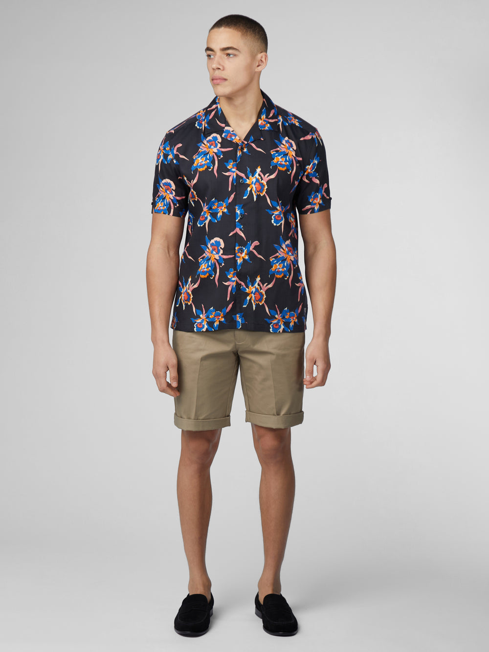 Ben Sherman Signature Botanical Print Hemd Schwarz | 96021GNRT