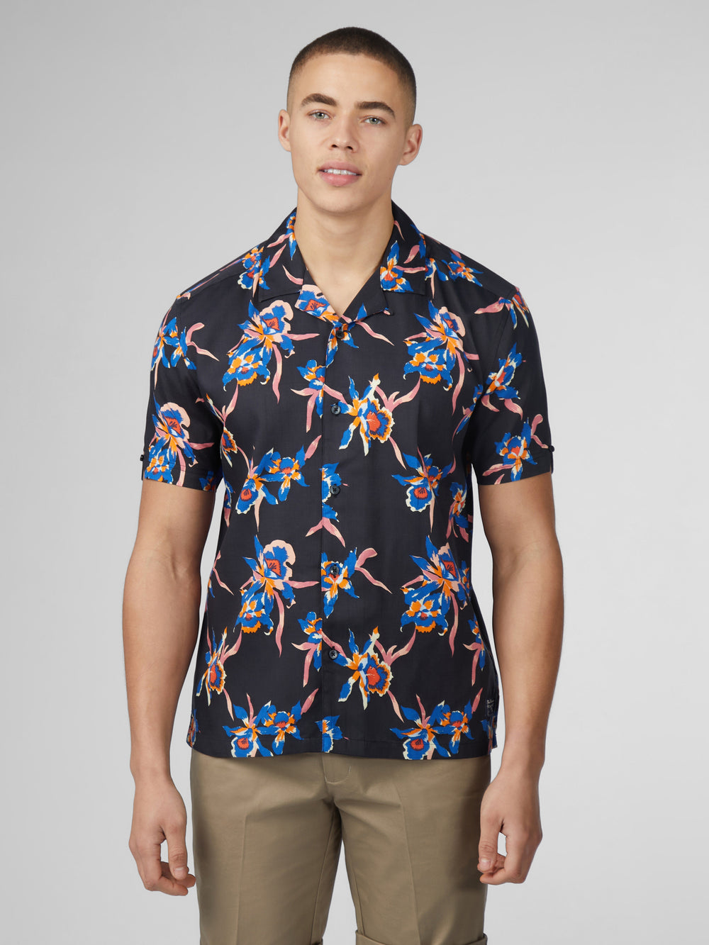 Ben Sherman Signature Botanical Print Hemd Schwarz | 96021GNRT