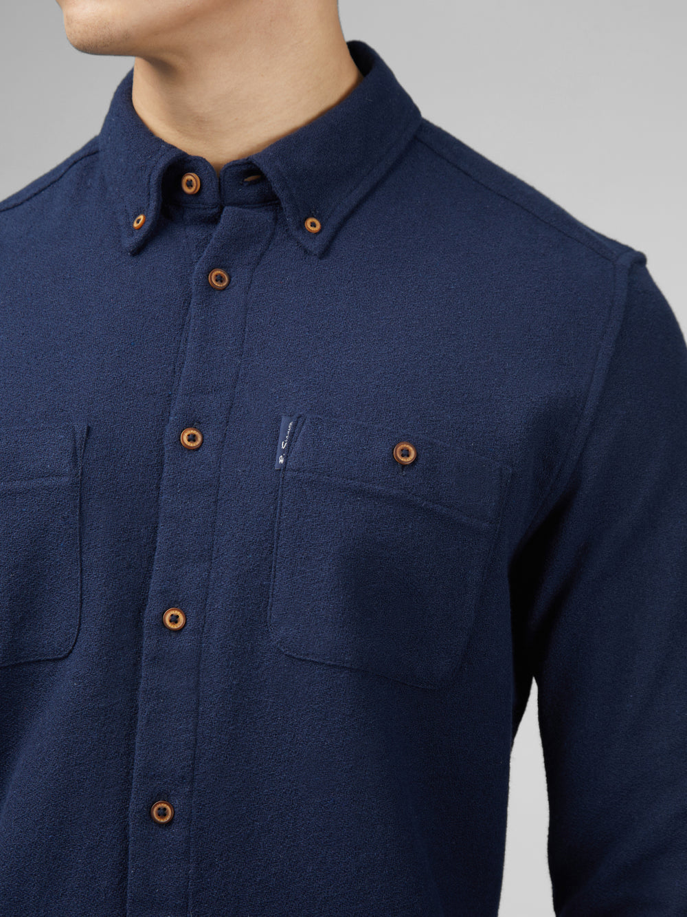 Ben Sherman Signature Boucle Hemd Navy | 84130KCJG