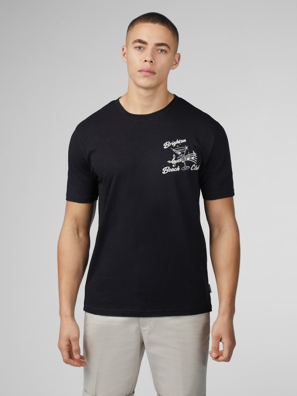 Ben Sherman Signature Brighton Beach Club T-Shirt Schwarz | 90674WKUD