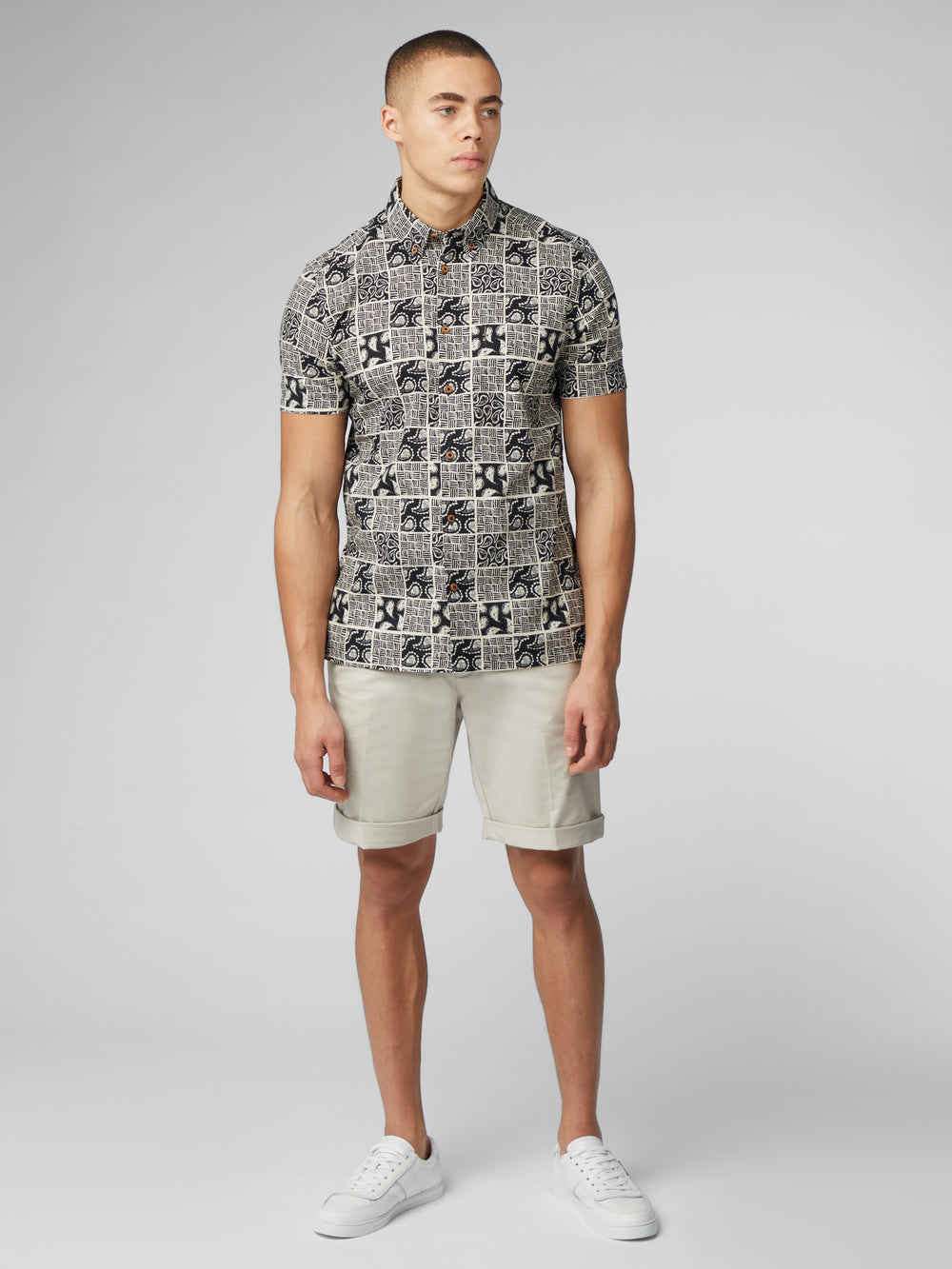 Ben Sherman Signature Checkerboard Paisley Print Hemd Schwarz | 39168NXYU