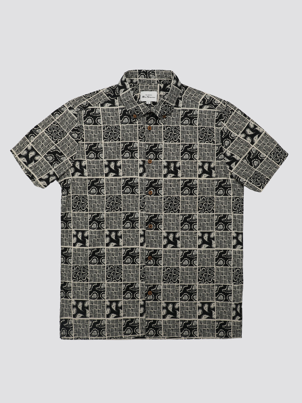 Ben Sherman Signature Checkerboard Paisley Print Hemd Schwarz | 39168NXYU