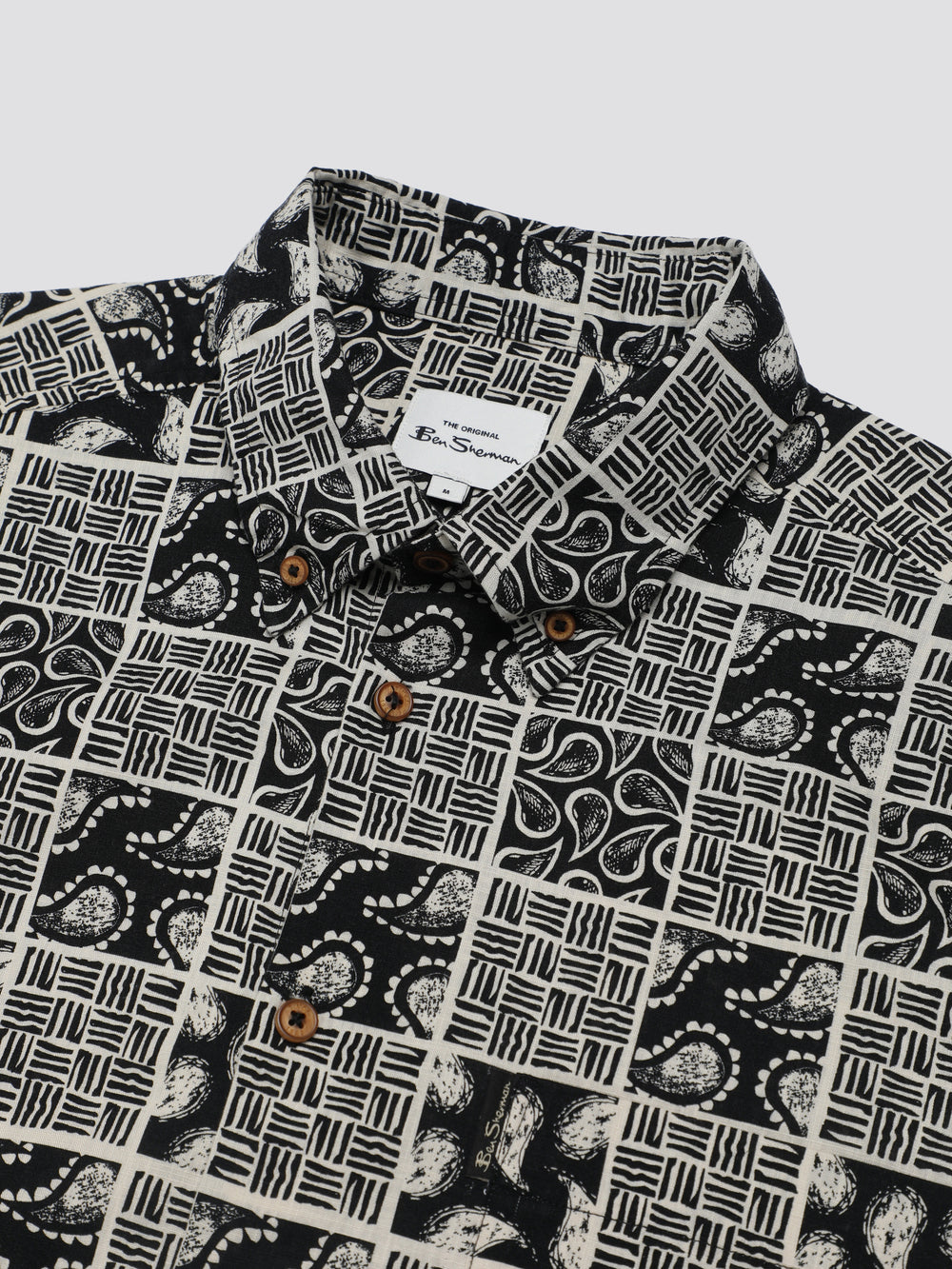 Ben Sherman Signature Checkerboard Paisley Print Hemd Schwarz | 39168NXYU