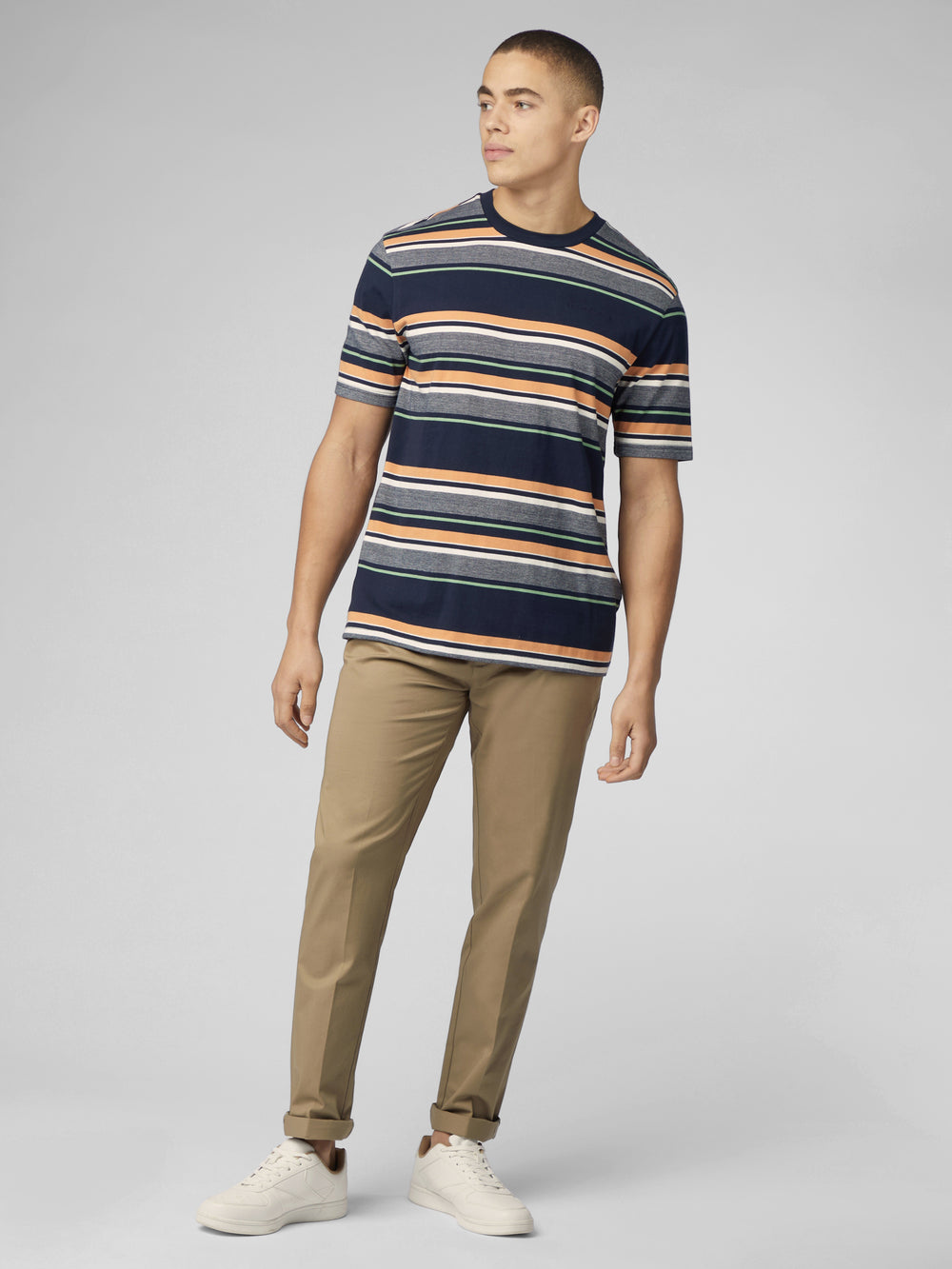 Ben Sherman Signature Engineered Stripe T-Shirt Navy | 14290HJBY