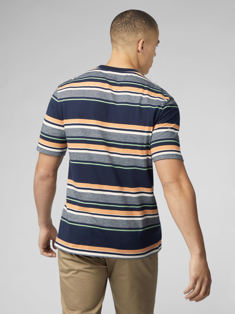 Ben Sherman Signature Engineered Stripe T-Shirt Navy | 14290HJBY