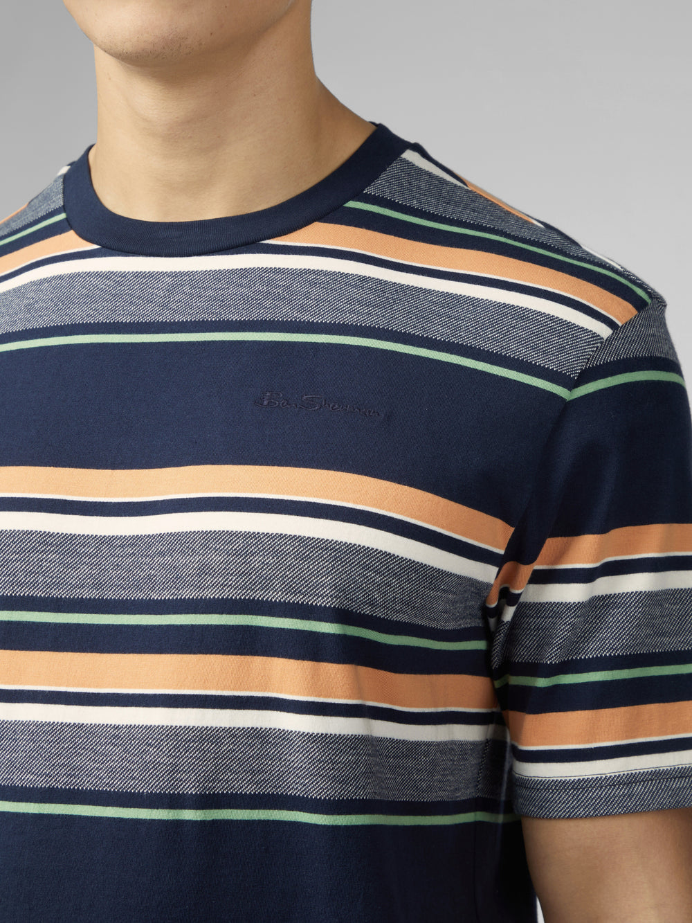 Ben Sherman Signature Engineered Stripe T-Shirt Navy | 14290HJBY