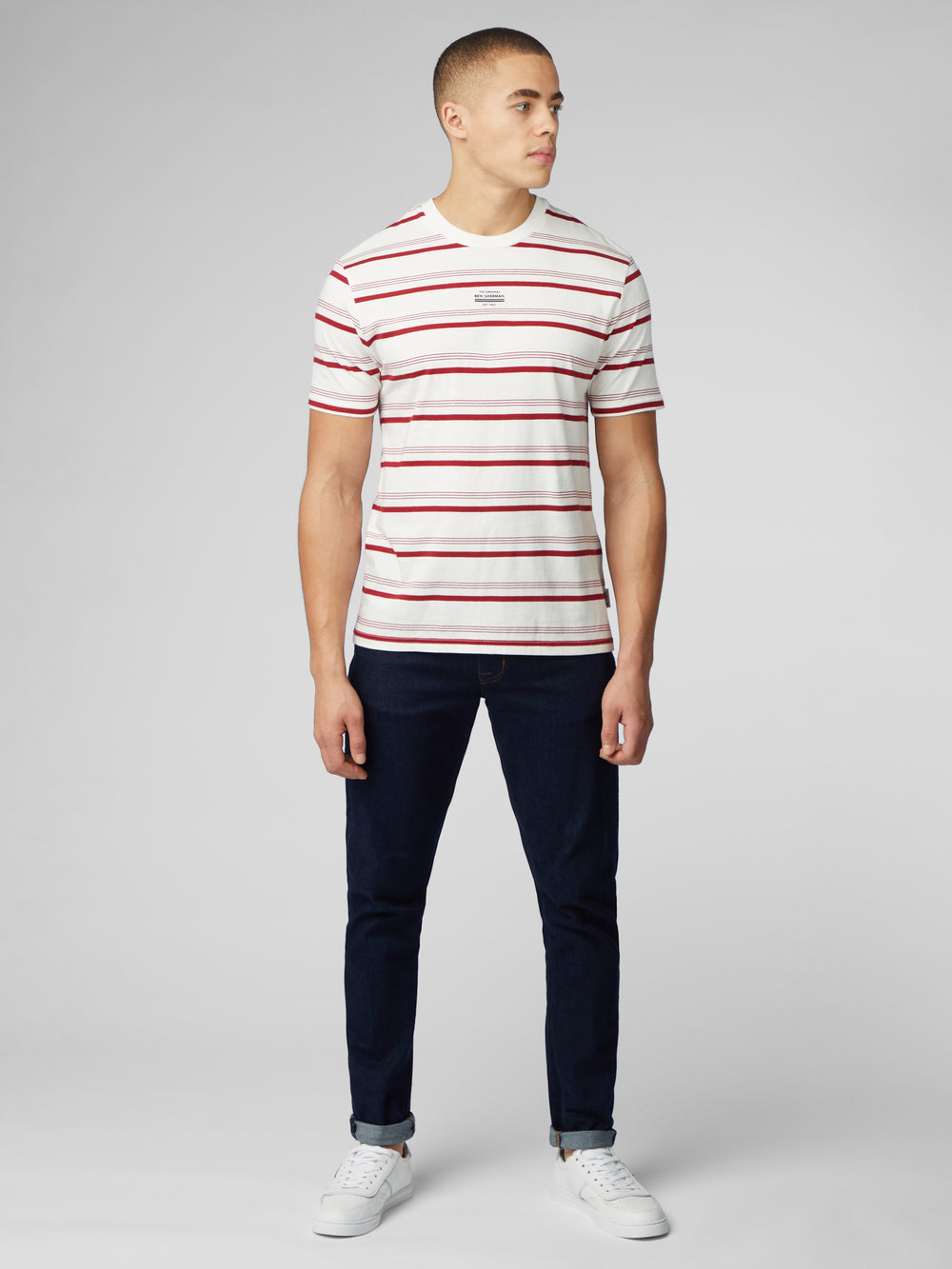 Ben Sherman Signature Fine Stripe T-Shirt Weiß | 96812UCLK