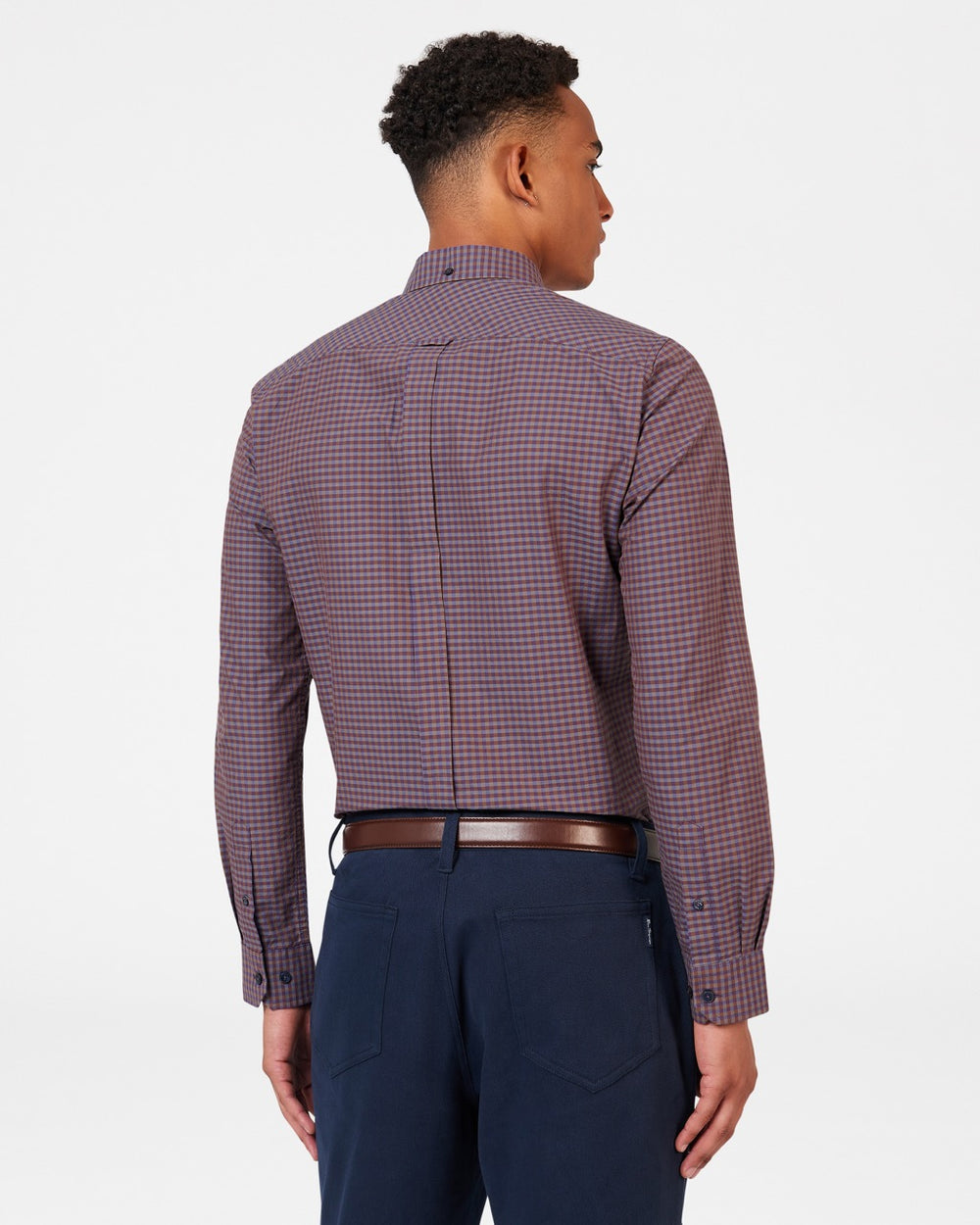 Ben Sherman Signature Gingham Long-Sleeve Hemd Lila | 54320GMOH