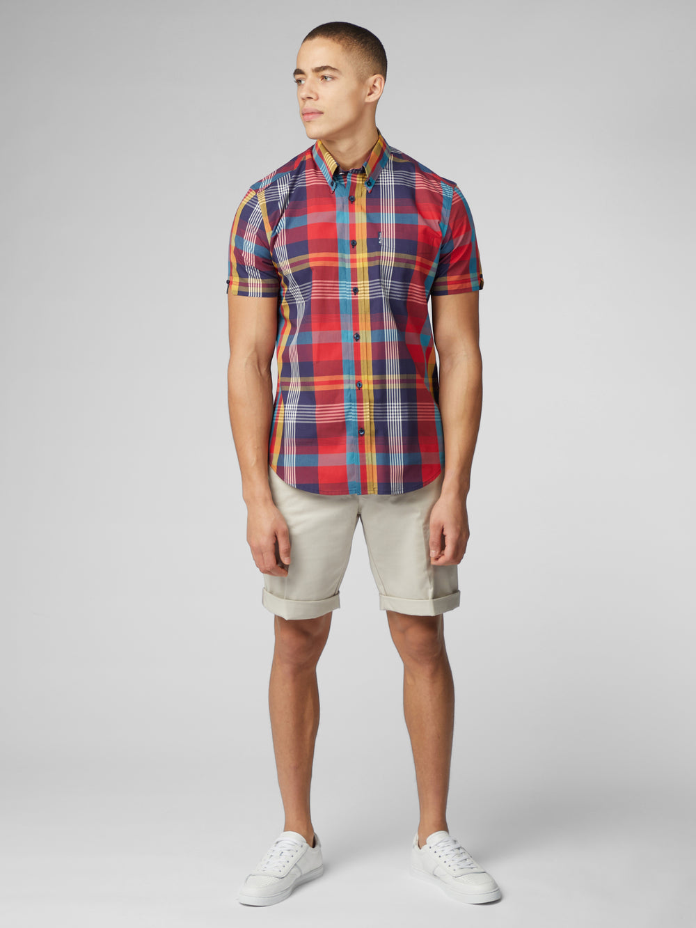 Ben Sherman Signature Large Madras Check Hemd Rot | 50926BACJ