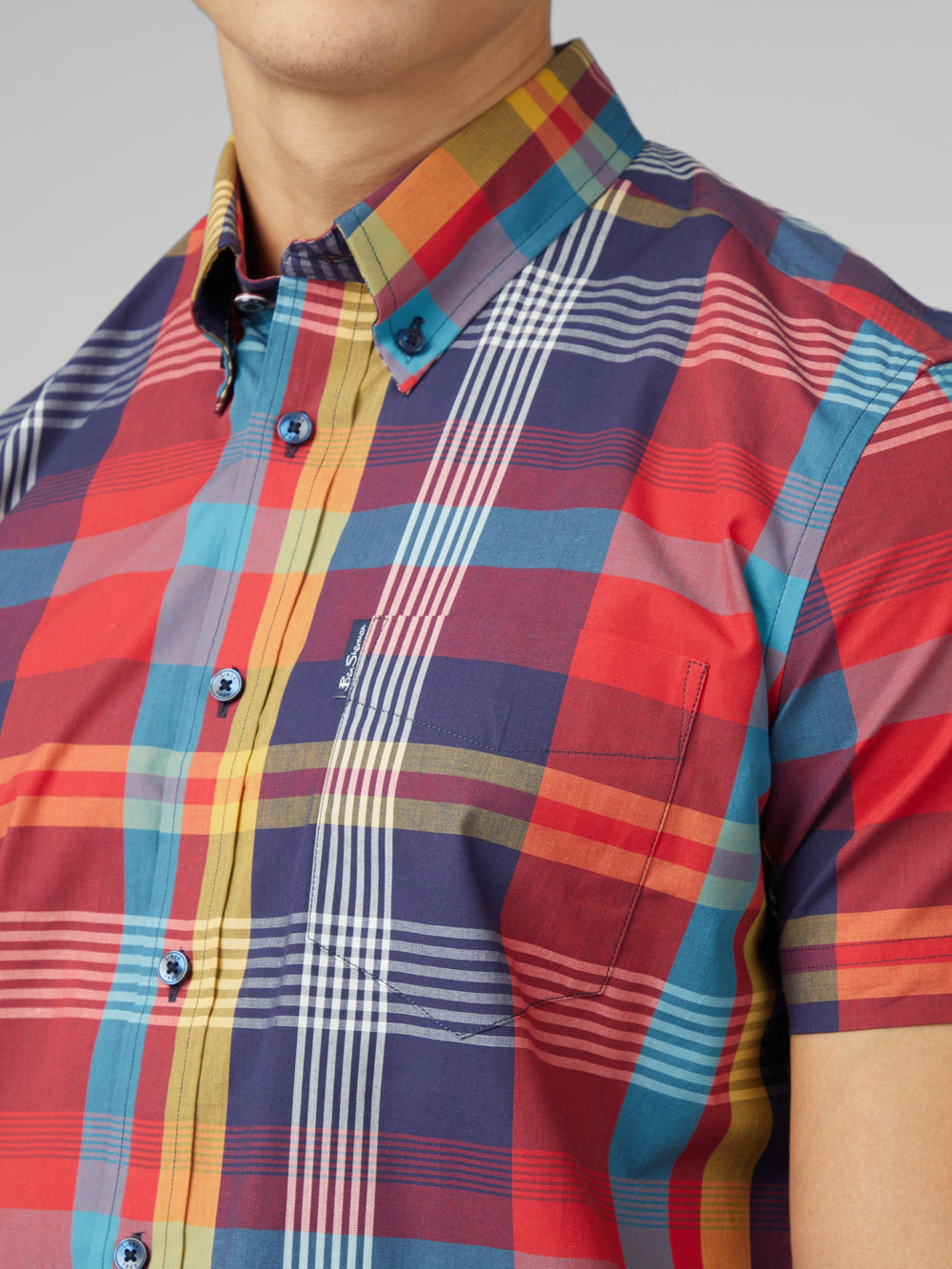 Ben Sherman Signature Large Madras Check Hemd Rot | 50926BACJ