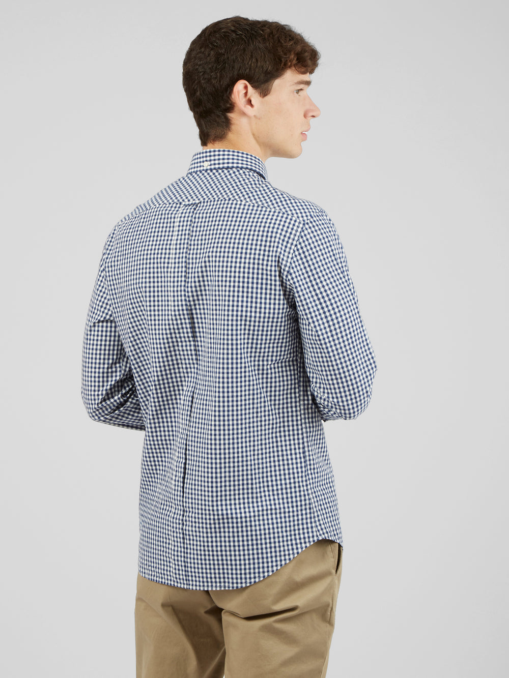 Ben Sherman Signature Long-Sleeve Gingham Hemd Dunkelblau | 37540ETPK