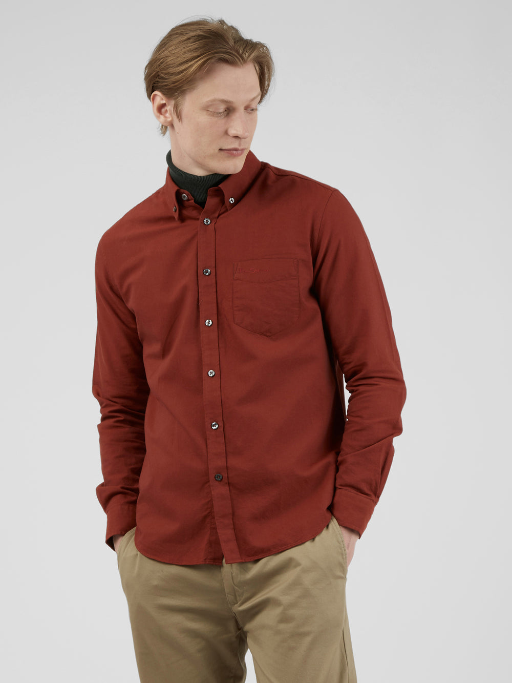 Ben Sherman Signature Long-Sleeve Oxford Hemd Orange | 47825RMXB