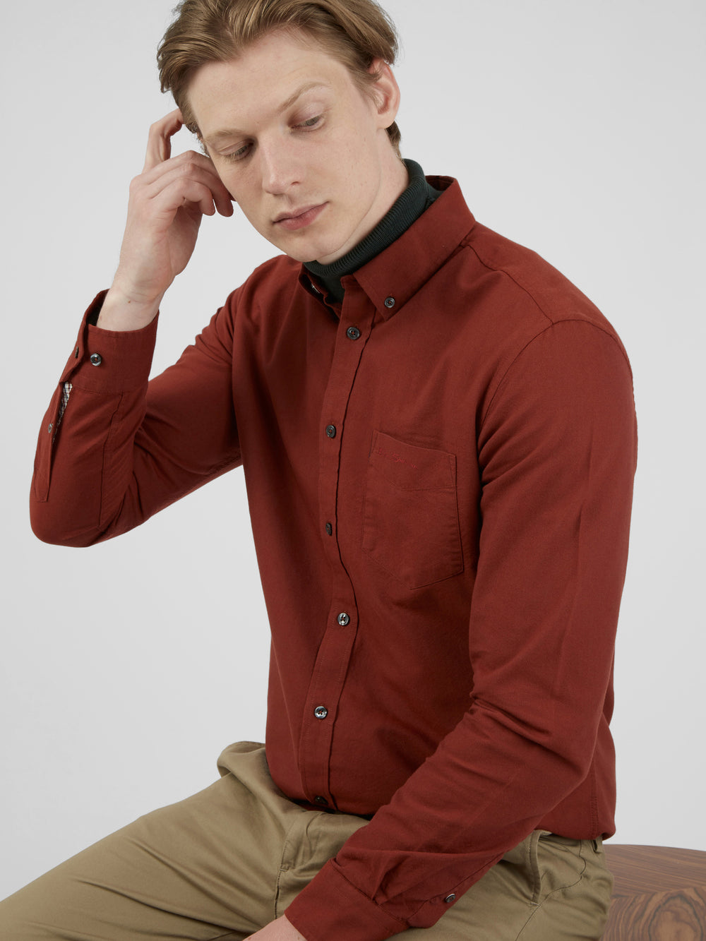 Ben Sherman Signature Long-Sleeve Oxford Hemd Orange | 47825RMXB