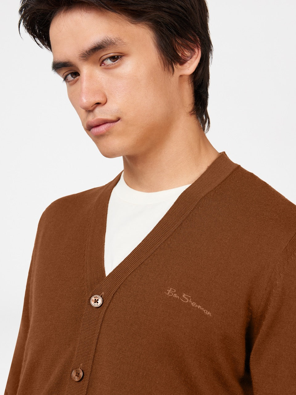 Ben Sherman Signature Merino Cardigan Strickwaren Braun | 40315UKHO