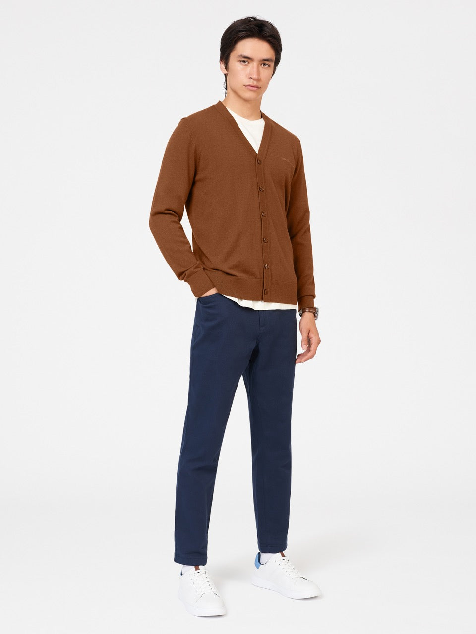 Ben Sherman Signature Merino Cardigan Strickwaren Braun | 40315UKHO