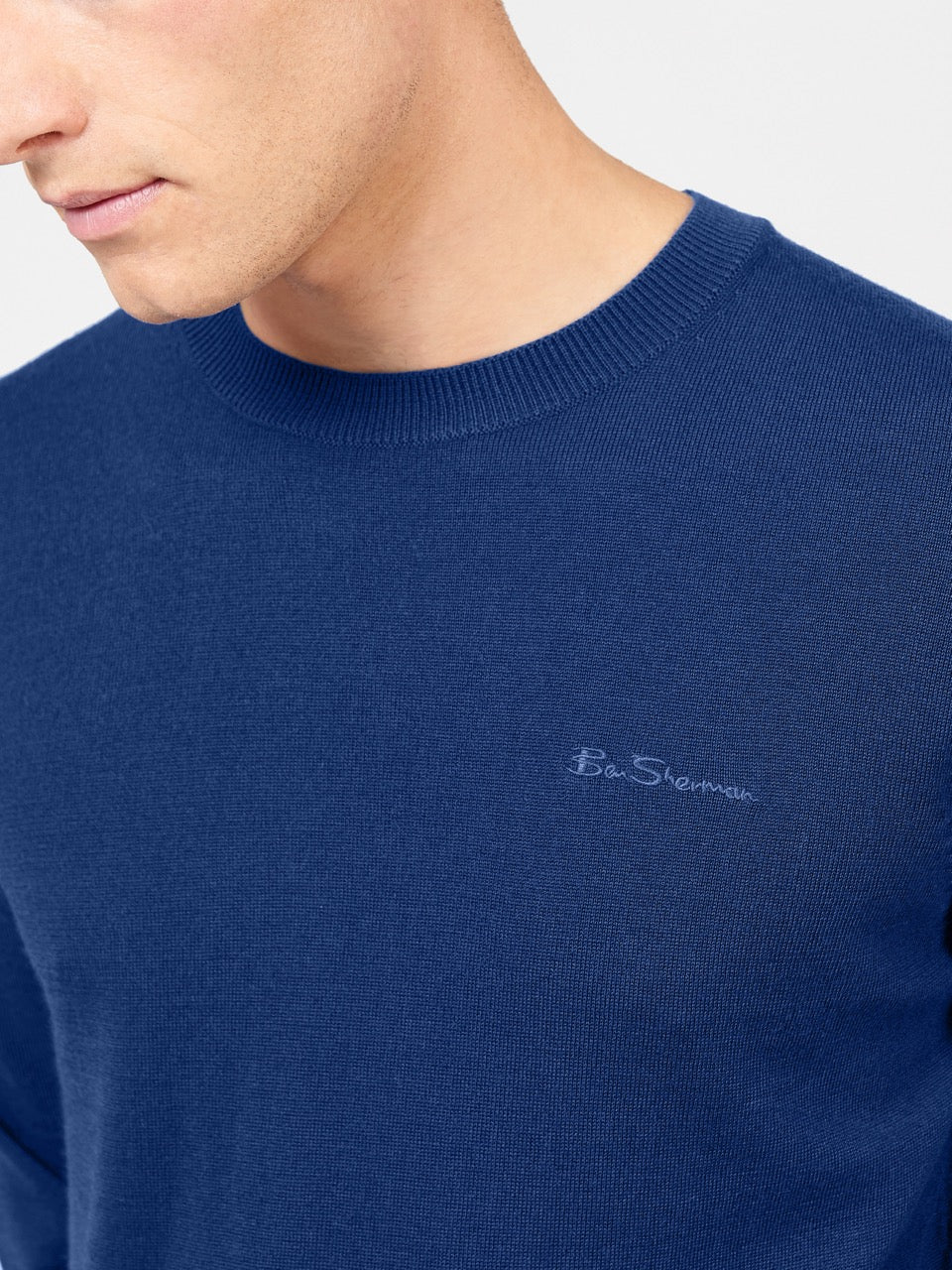 Ben Sherman Signature Merino Crewneck Strickwaren Blau | 82541TEVM