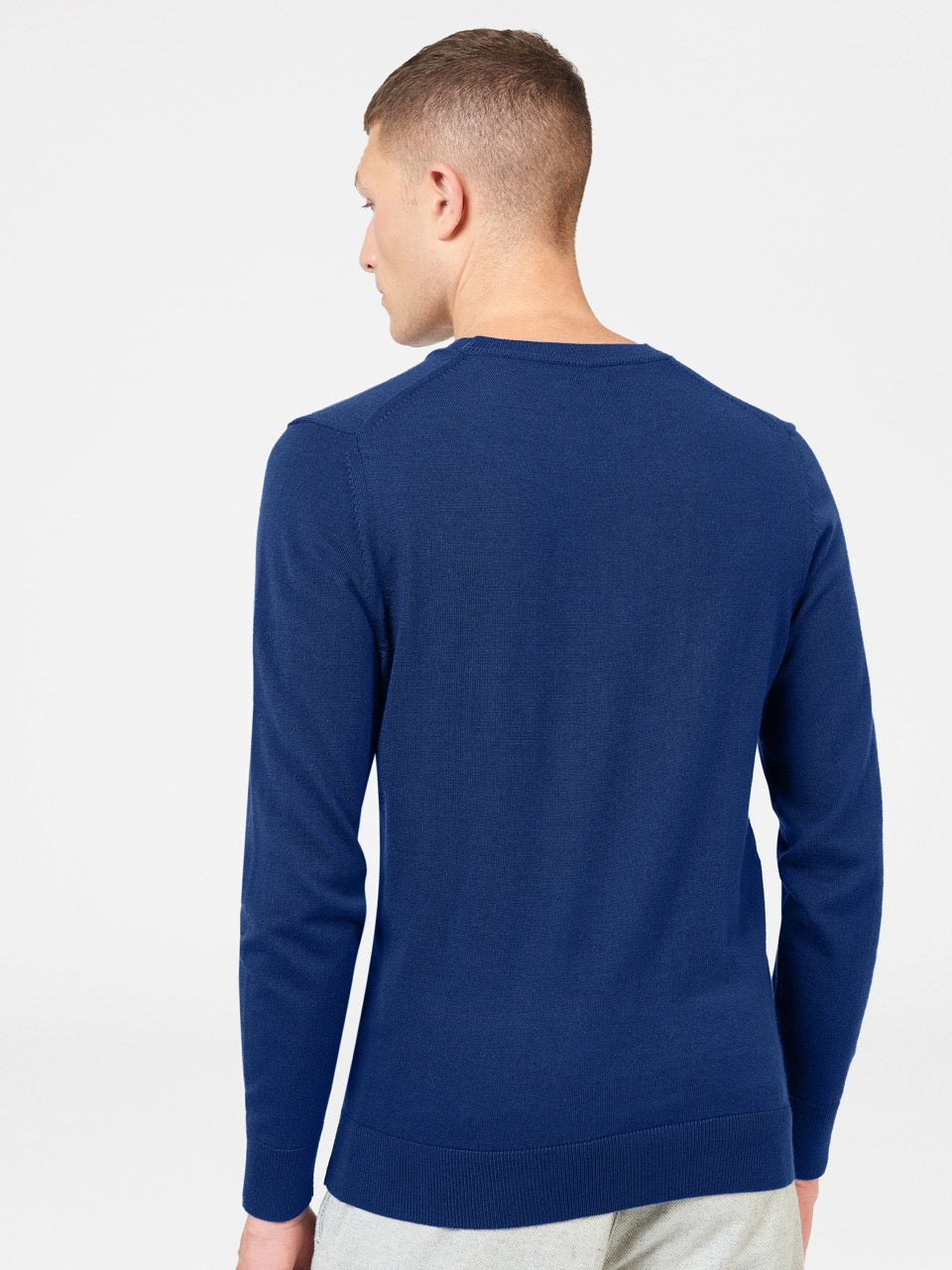 Ben Sherman Signature Merino Crewneck Strickwaren Blau | 82541TEVM