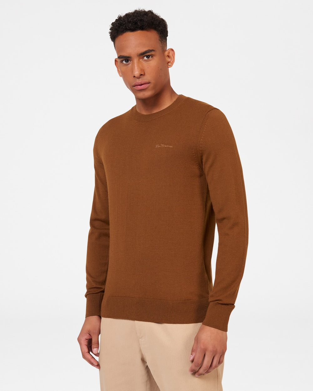 Ben Sherman Signature Merino Crewneck Strickwaren Braun | 87503NODI