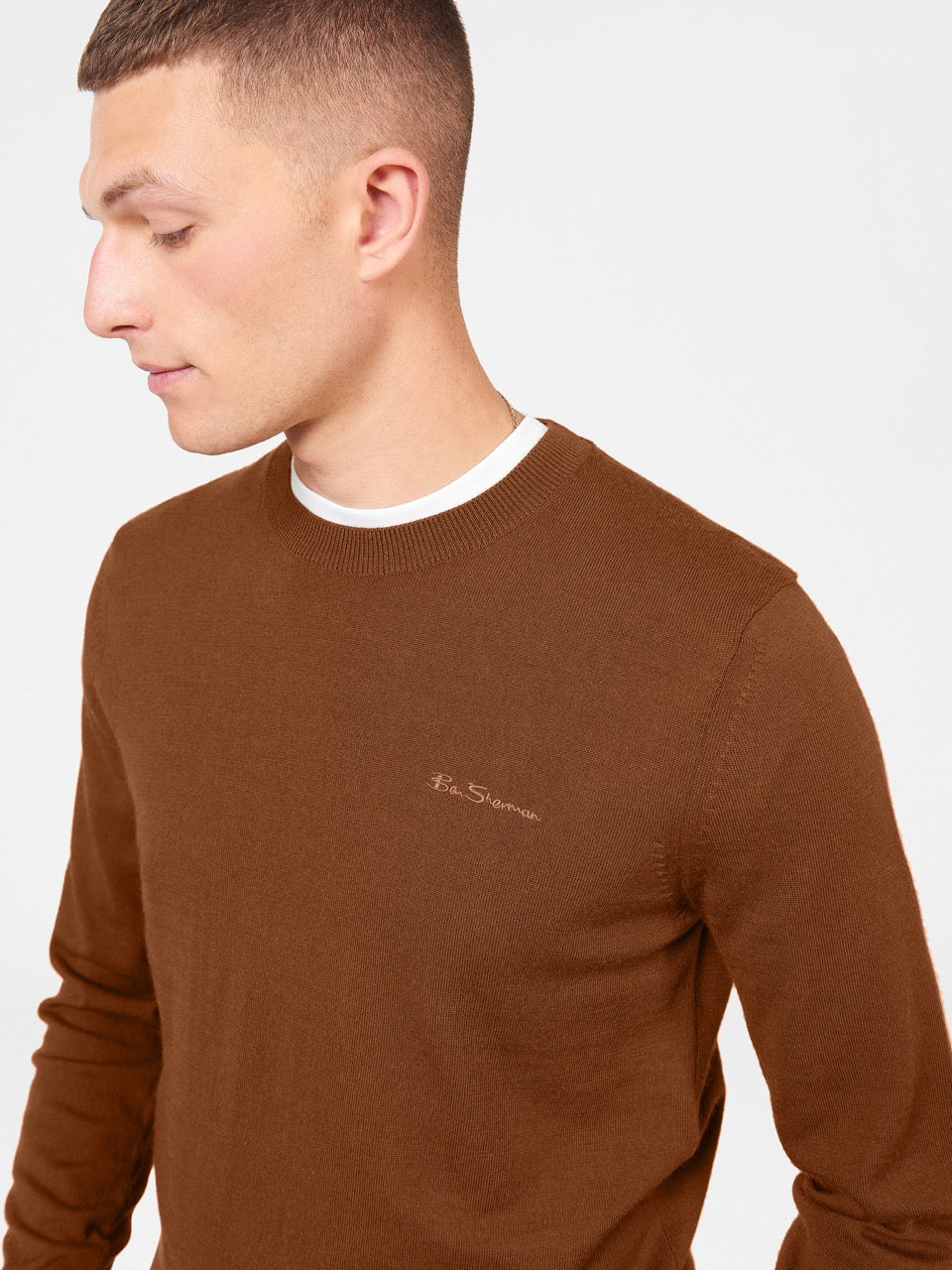 Ben Sherman Signature Merino Crewneck Strickwaren Braun | 87503NODI