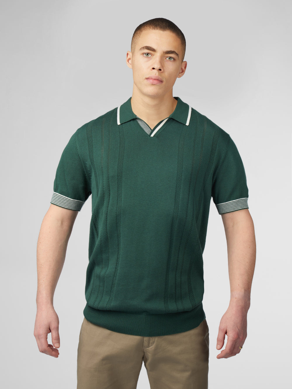 Ben Sherman Signature Open Neck Polo Strickwaren Grün | 94765BRNT