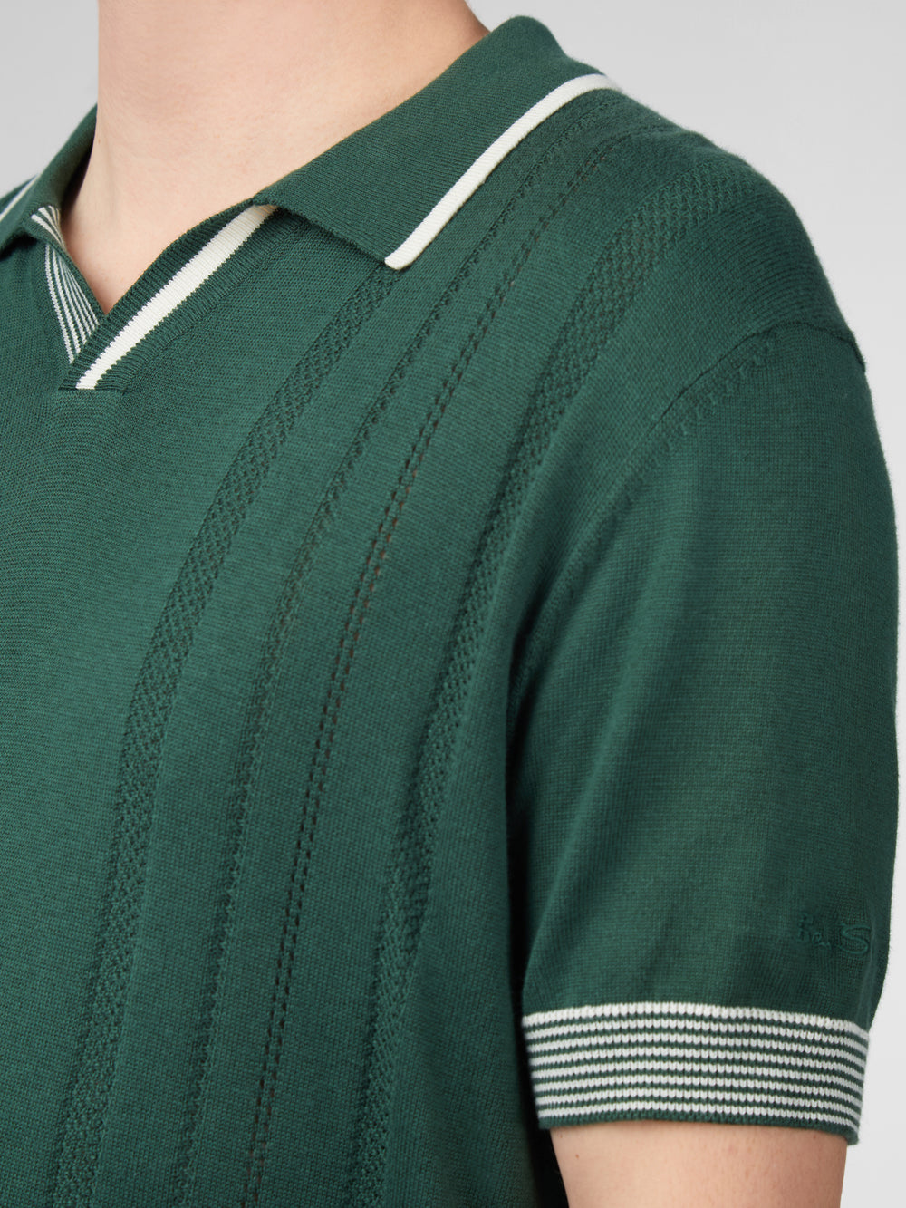 Ben Sherman Signature Open Neck Polo Strickwaren Grün | 94765BRNT