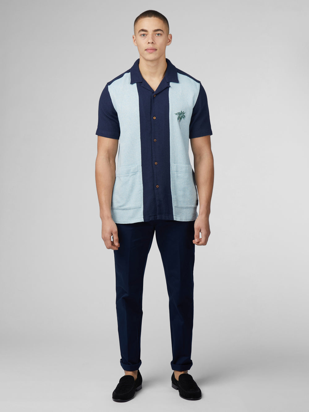 Ben Sherman Signature Recycled Boucle Resort Hemd Navy | 27685LBFO