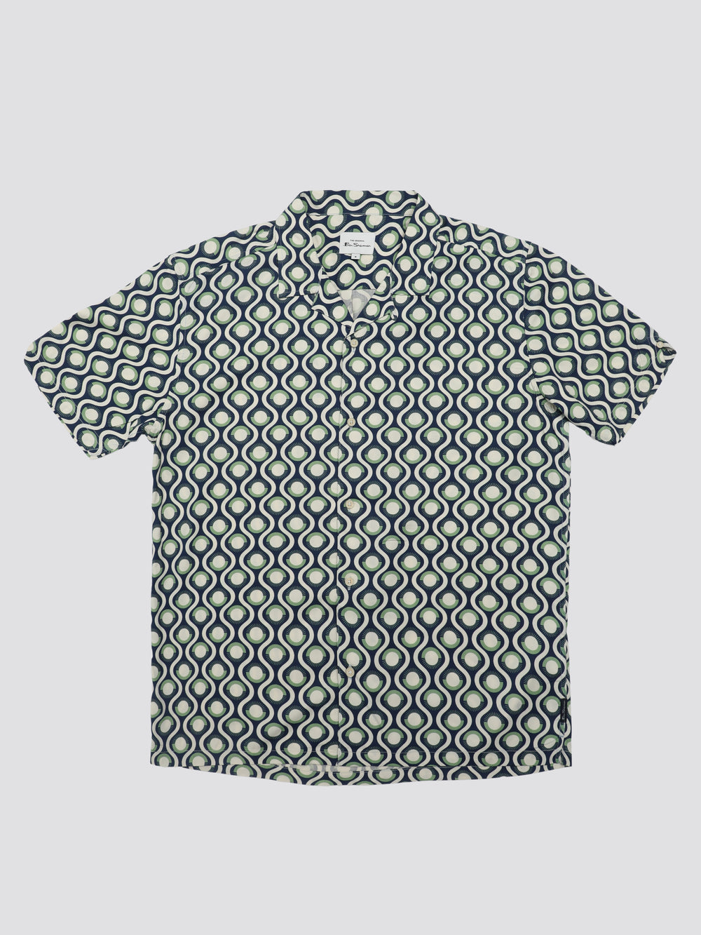 Ben Sherman Signature Retro Geo Hemd Grün | 16078JXHY