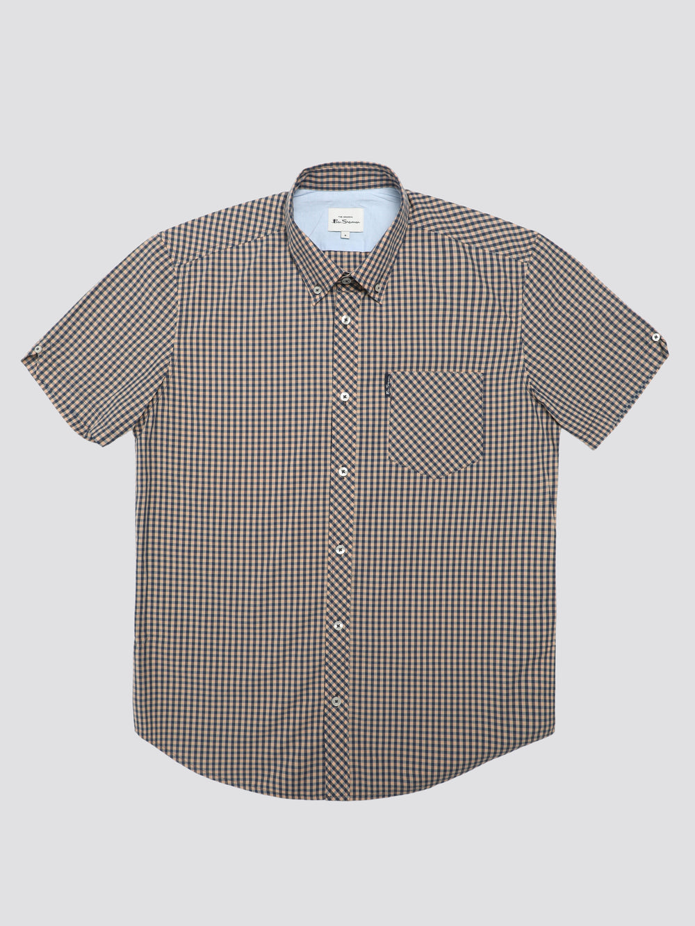 Ben Sherman Signature Short Sleeve Gingham Hemd Kupfer Orange | 30925ZASE