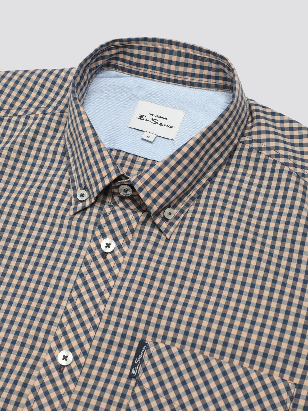 Ben Sherman Signature Short Sleeve Gingham Hemd Kupfer Orange | 30925ZASE