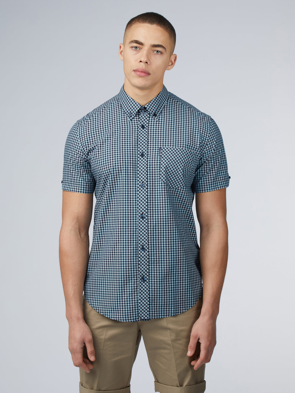 Ben Sherman Signature Short Sleeve Gingham Hemd Blau | 60349ZDUT