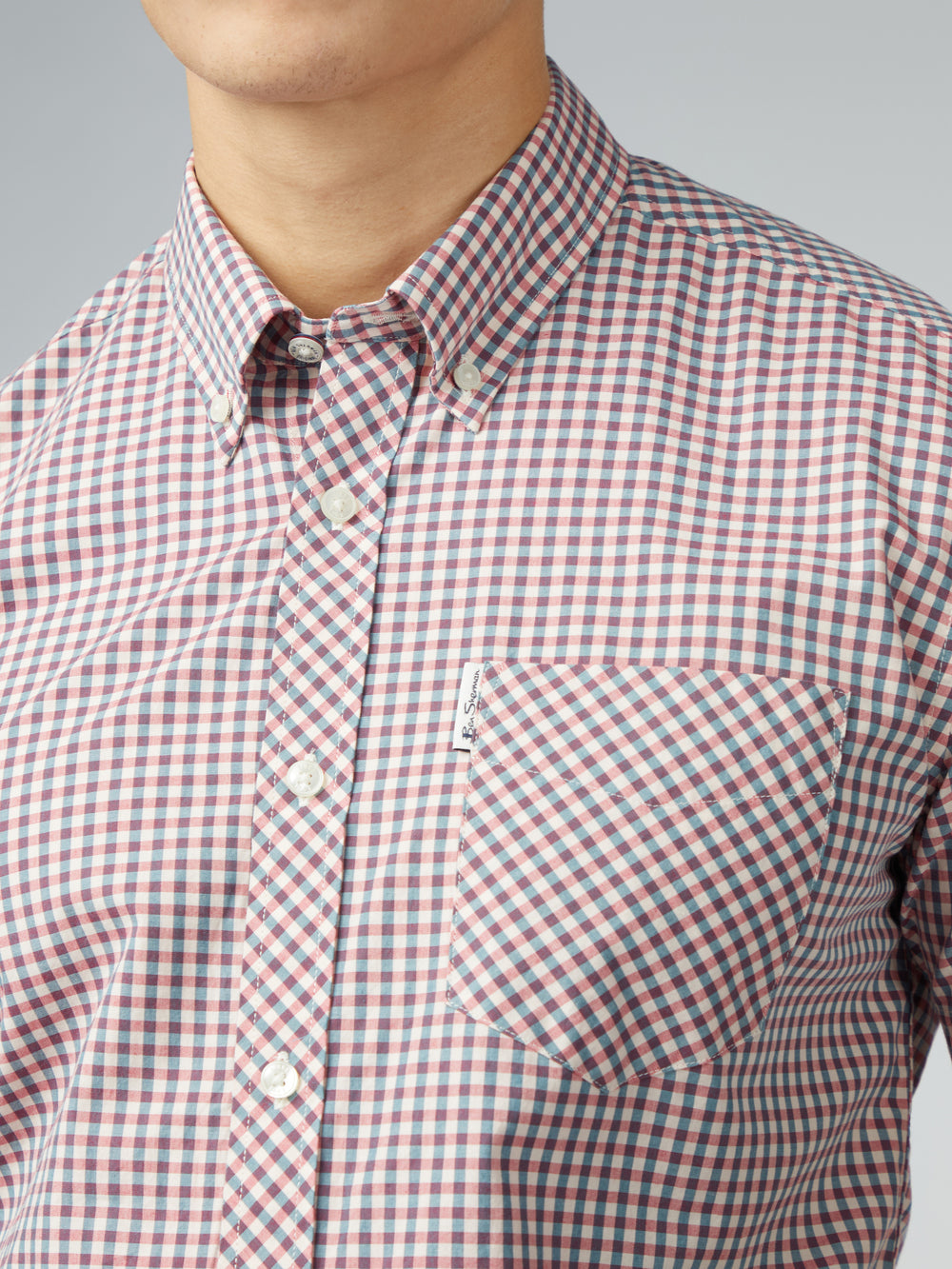 Ben Sherman Signature Short Sleeve Gingham Hemd Rot Weiß | 27403XGAN