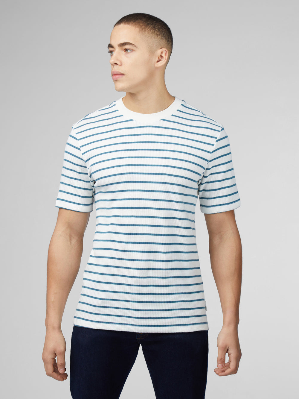 Ben Sherman Signature Waffle Stripe T-Shirt Weiß | 72981CMSZ