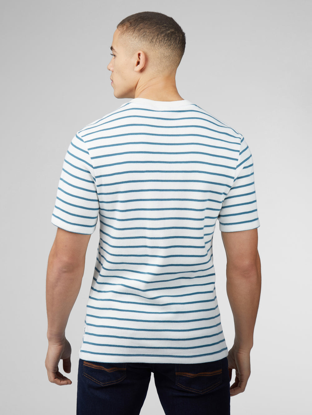 Ben Sherman Signature Waffle Stripe T-Shirt Weiß | 72981CMSZ