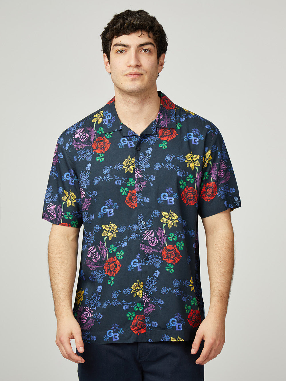 Ben Sherman Team GB Floral Hemd Navy | 98317UVGR