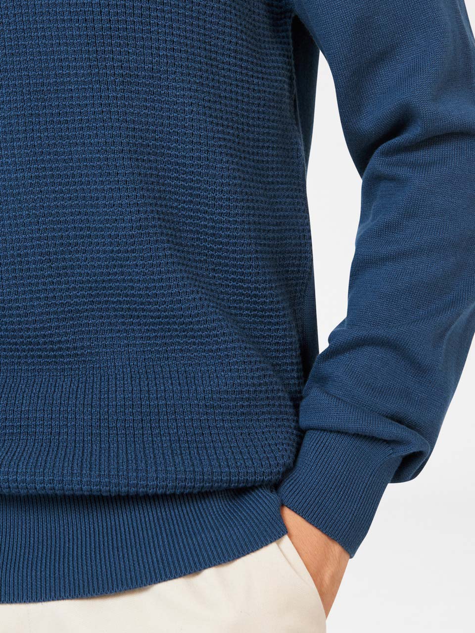 Ben Sherman Textured Crewneck Strickwaren Indigo | 47216VCRW